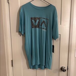 RVCA Men's Blue Graphic T-Shirt